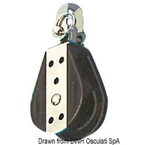 Csiga - Ball-bearing block 1 pulley fixed/swivel 6x22mm