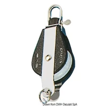 Csiga - Plastinox block 1 pulley swivel or fixed head 8x34 w/becket