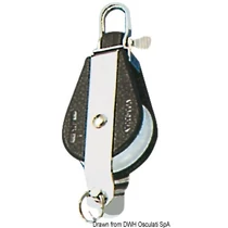 Csiga forgófejes - Single block w/becket fixed or swivel head A 8mm kötélhez