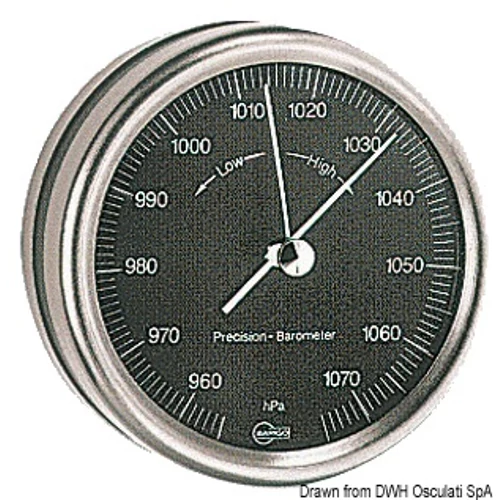 Barométer crom 102mm fekete számlappal