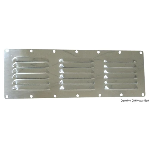 Szellőzőrács 116x340 mm inox