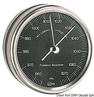 Barométer crom 102mm fekete számlappal