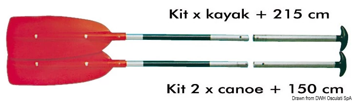Kajak kenu lapát combi 215 v 2x150 OSC