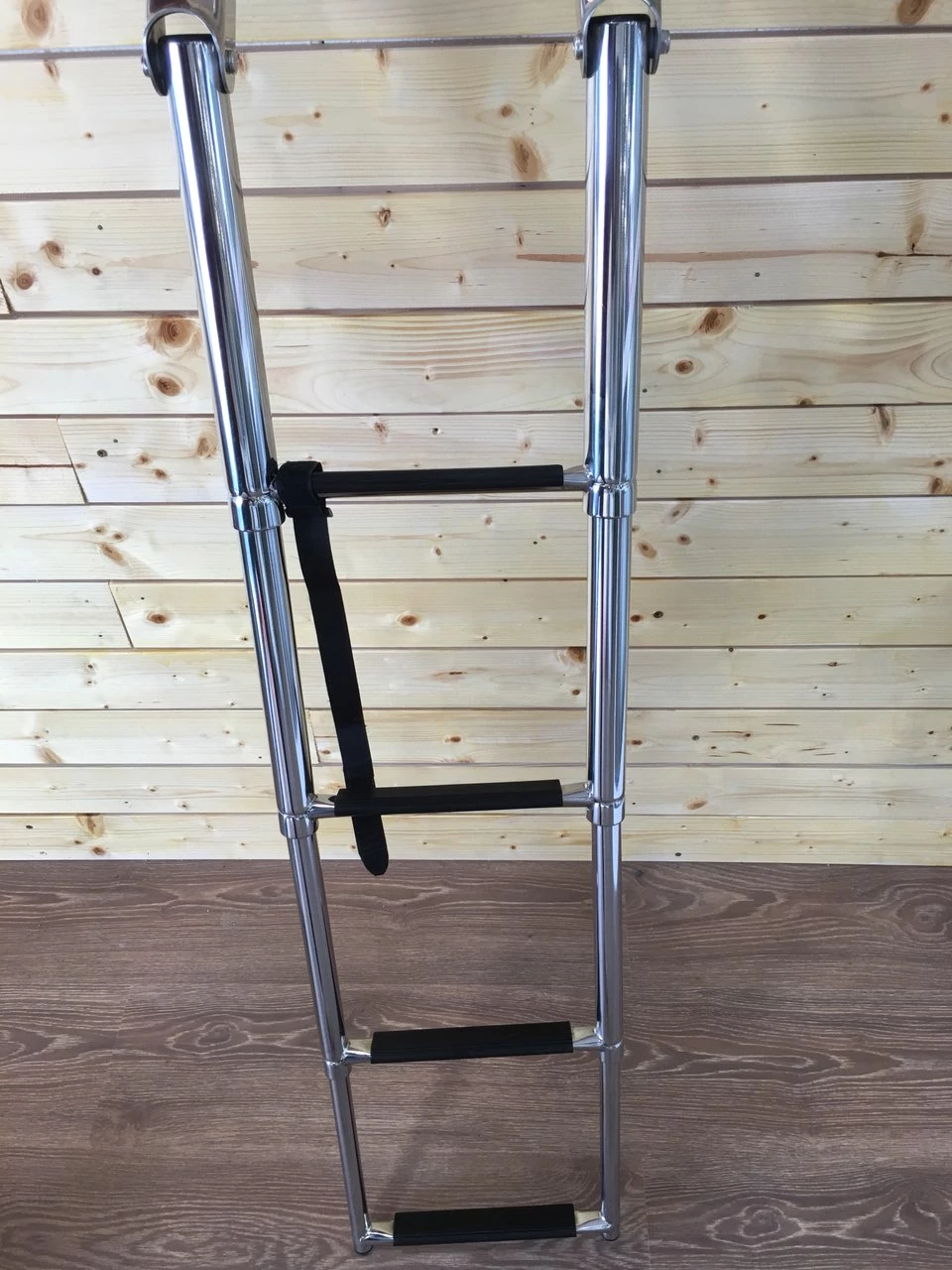 Létra teleszkópos inox fekete 4 fokú OSC