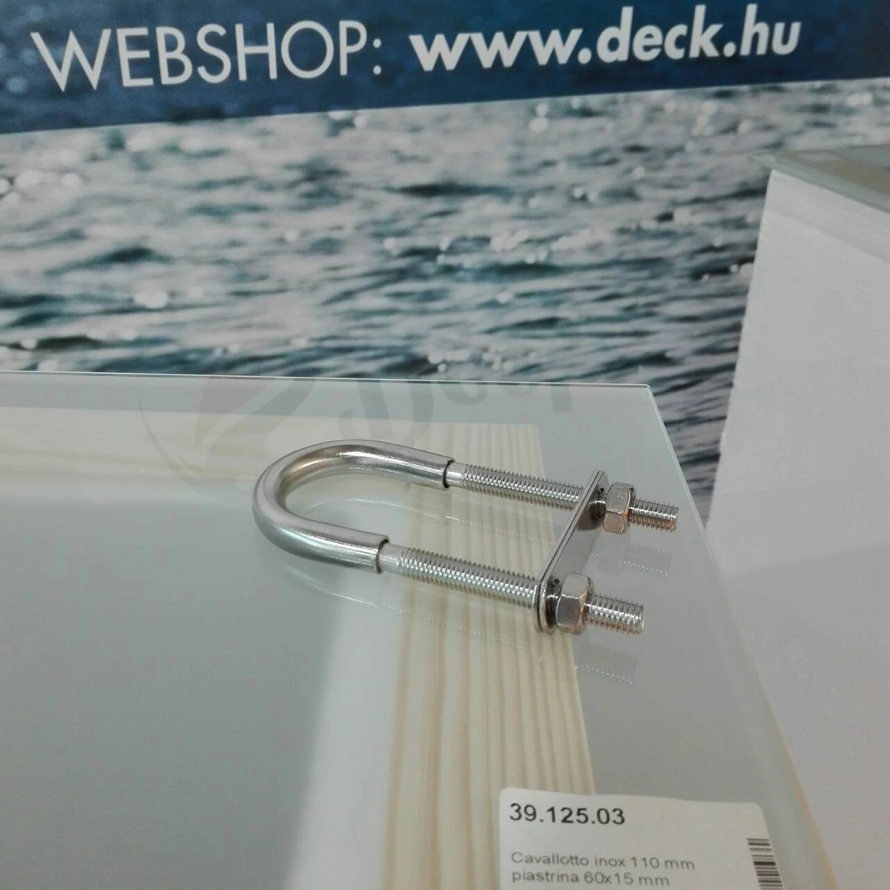 Vontatófül 110 mm inox  60x15mm OSC